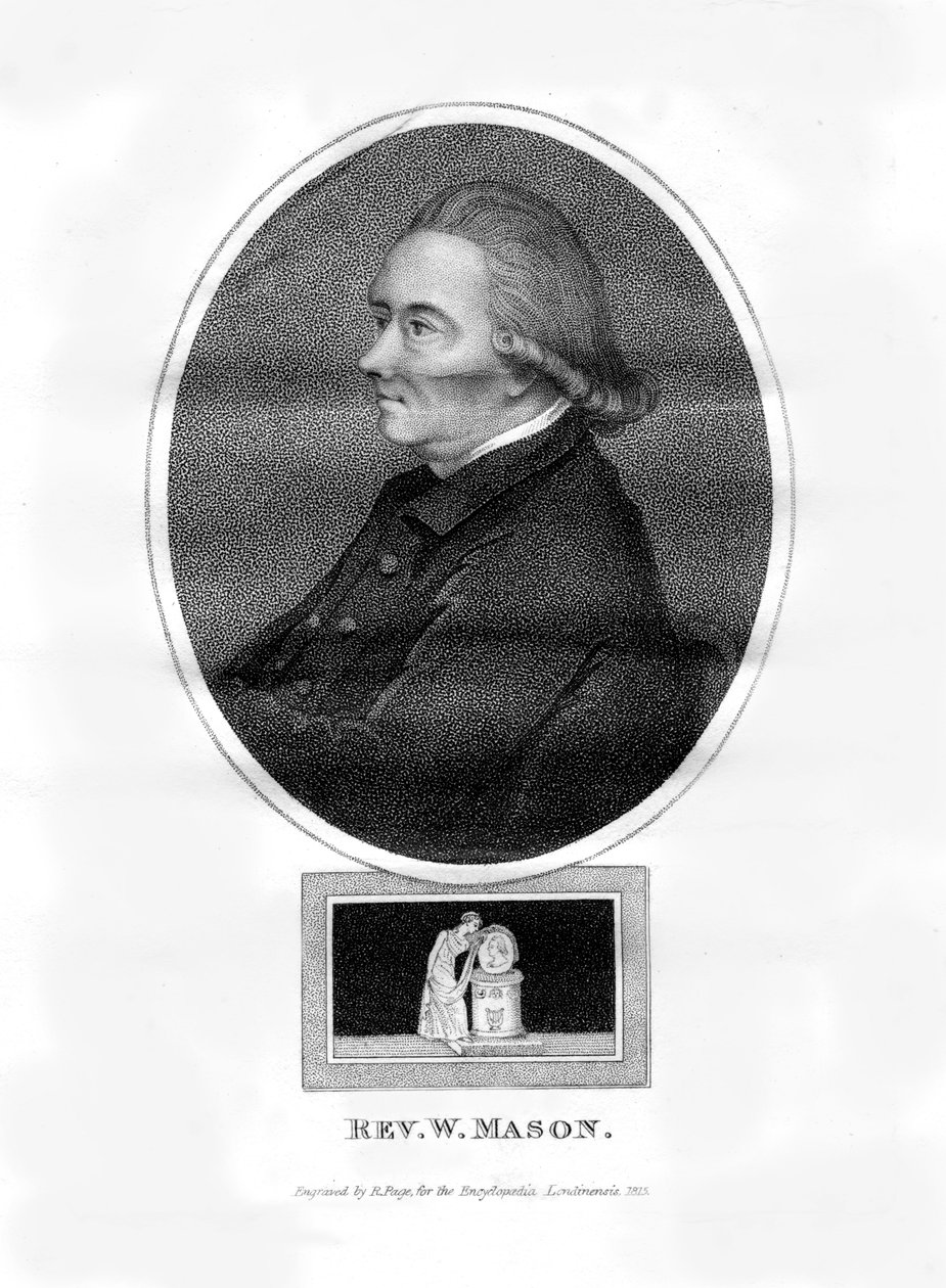 威廉·梅森牧师，英国诗人，编辑和园丁，1815年。 作者 R.佩奇
