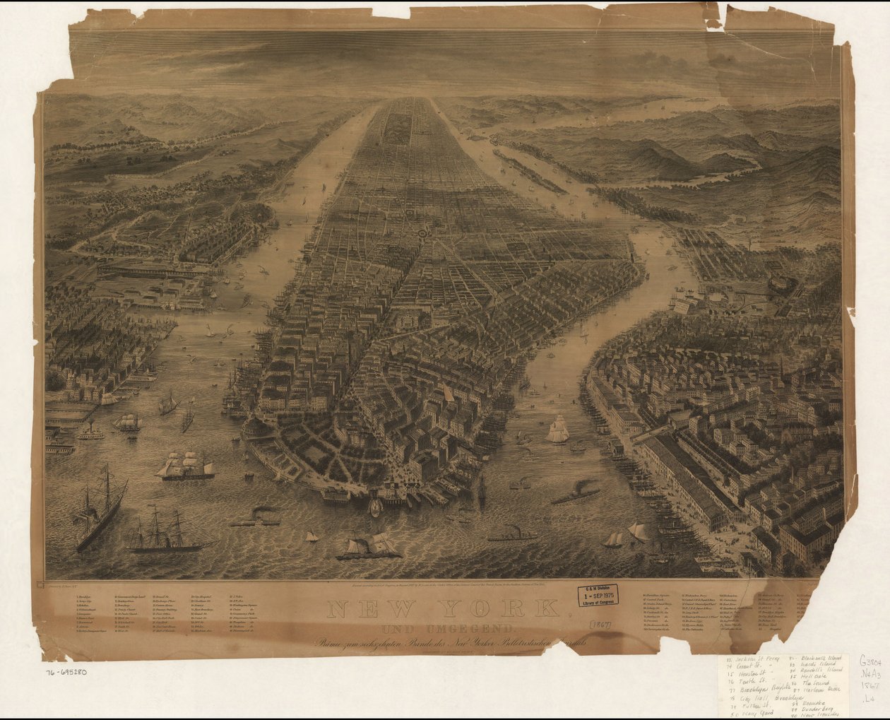 Prämie zum sechszehnten Bande des New Yorker Belletristischen [Jo]urnals。 LC 全景地图（第二版），594.7 也可通过美国国会图书馆网站以光栅图像形式获取。 为兴趣点建立索引。 LC 复印不完善 作者 R;彼得斯·莱克索