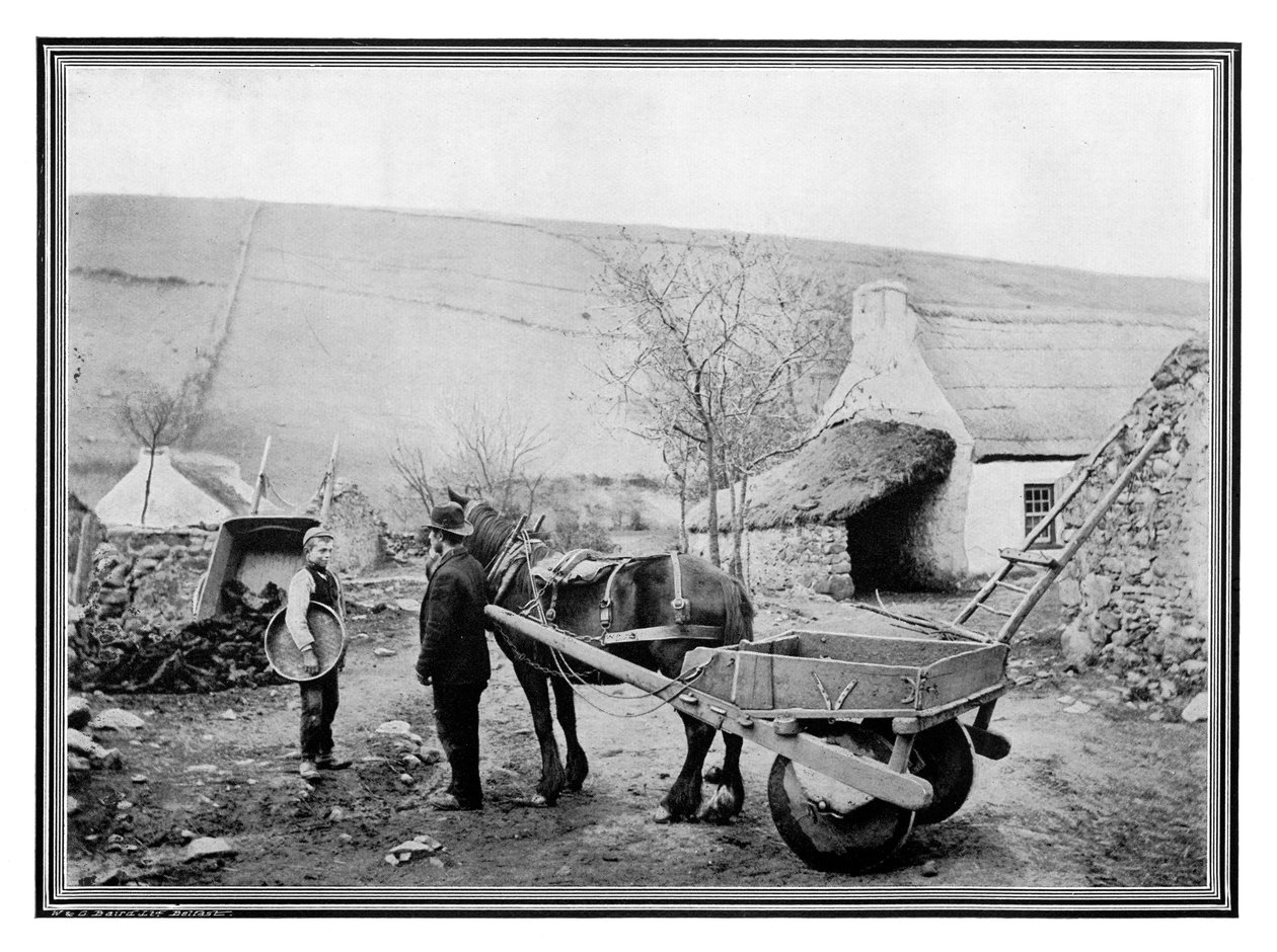 爱尔兰的旧式低背汽车，1901年。 作者 威尔士