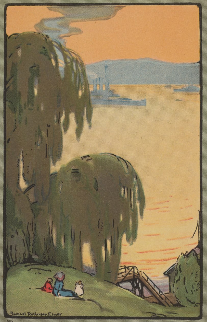 1914年，从河滨路看哈德逊河。 作者 雷切尔·罗宾逊·埃尔默