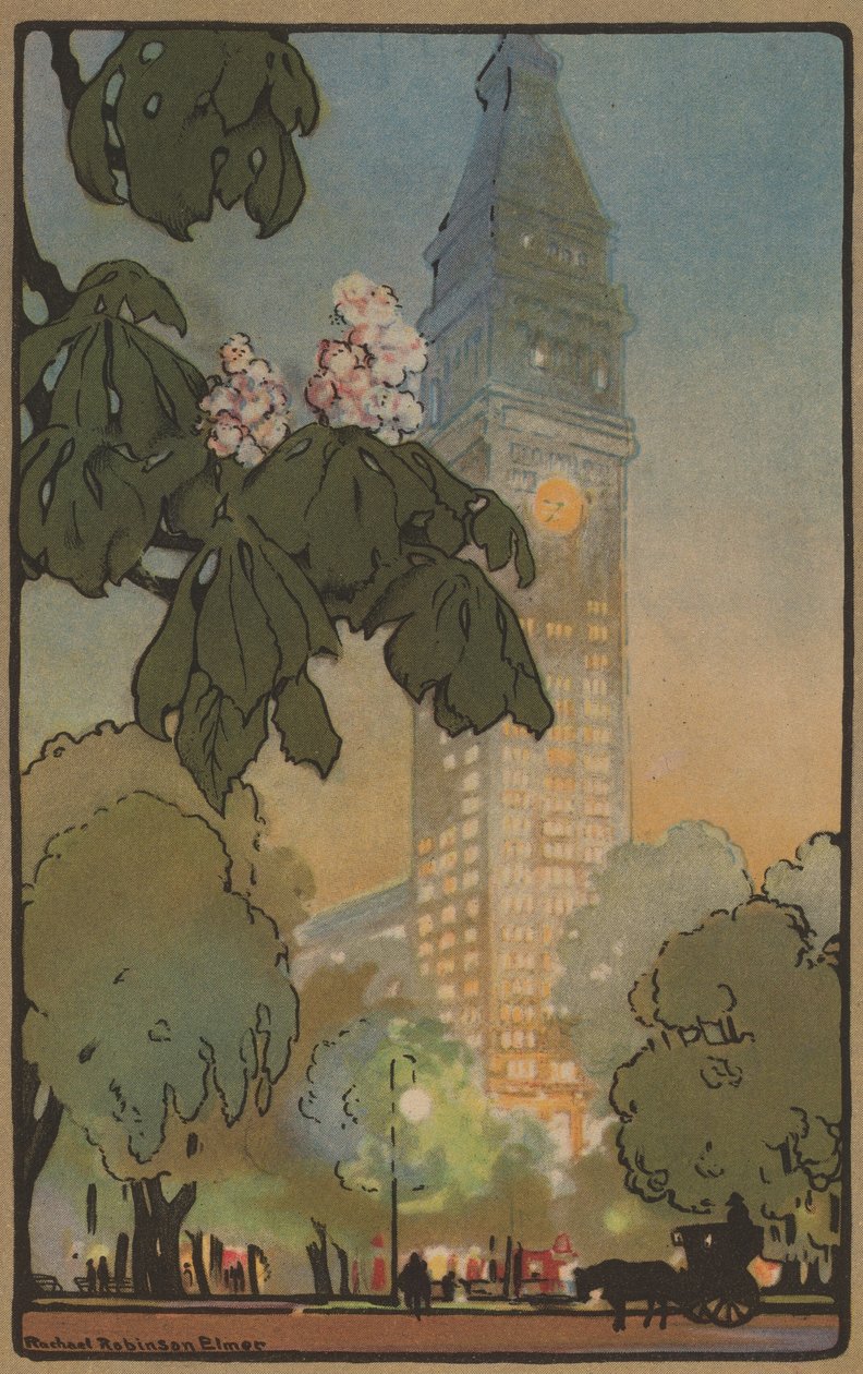 1914年，夏日傍晚的大都会塔。 作者 雷切尔·罗宾逊·埃尔默
