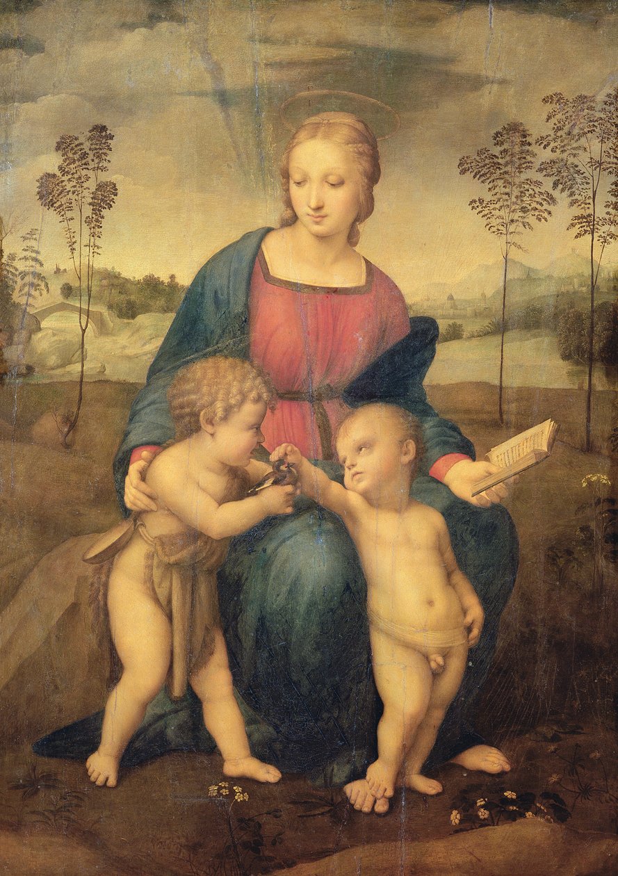 金翅雀的麦当娜，c.1506（修复前） 作者 拉斐尔（Raffaello Sanzio Raphael）