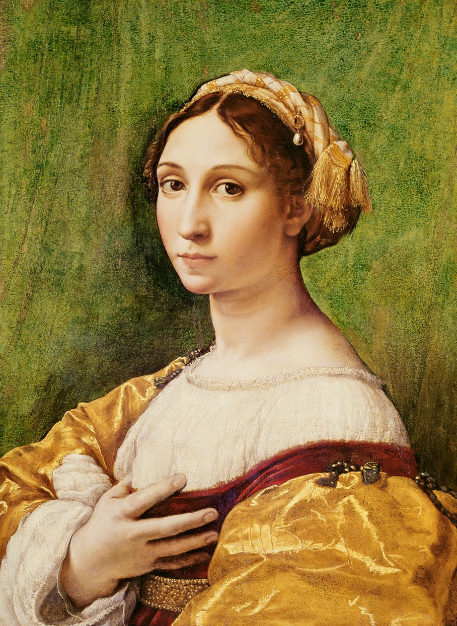 一个年轻女孩的肖像（面板上的蛋彩画） 作者 拉斐尔（Raffaello Sanzio Raphael）