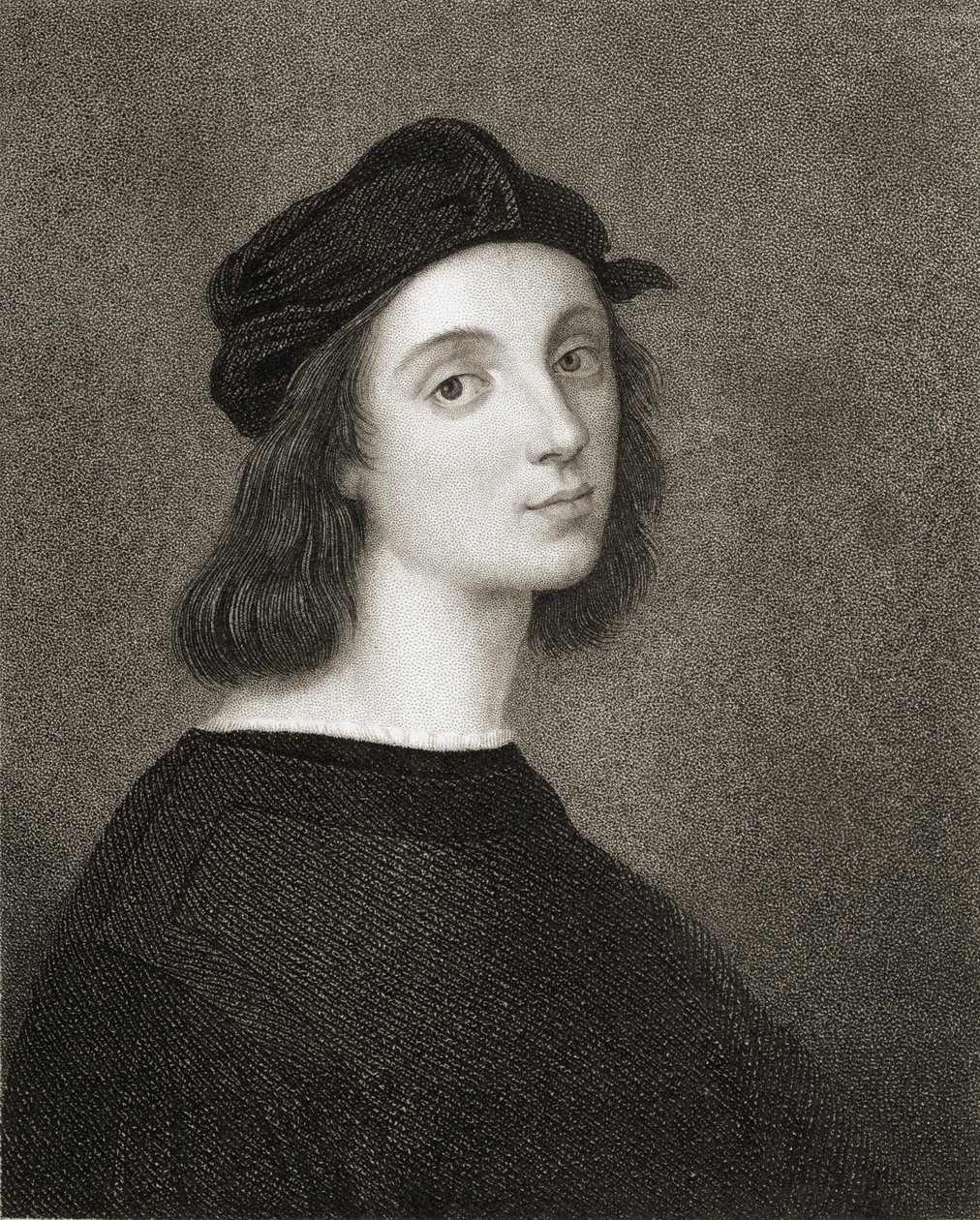 乌尔比诺的拉斐尔（Raffaello Sanzio）（1483-1520）来自&39;肖像画廊&39;，1833年出版 作者 拉斐尔（Raffaello Sanzio Raphael）