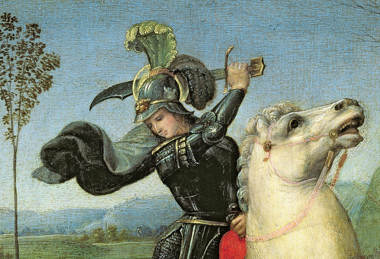 圣乔治与龙搏斗，c.1503-05（细节15971） 作者 拉斐尔（Raffaello Sanzio Raphael）