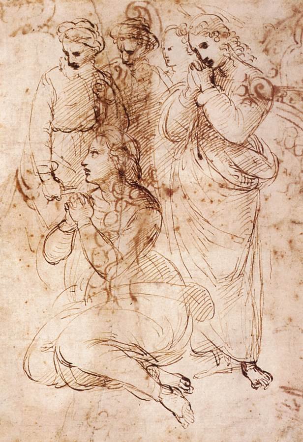 哀悼人物研究 作者 拉斐尔（Raffaello Sanzio Raphael）