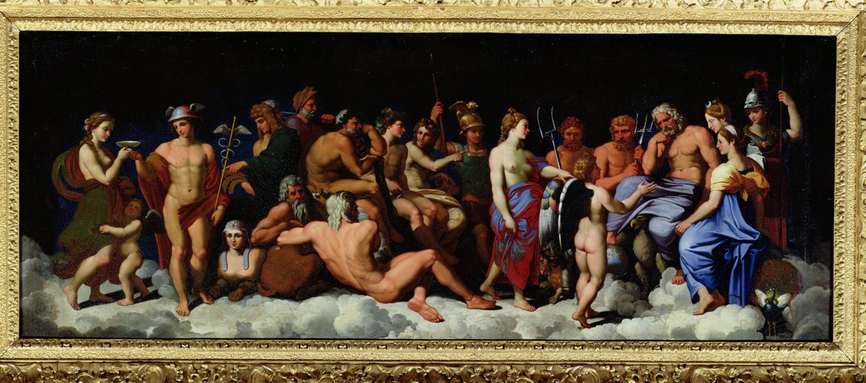 众神的集会，在罗马法尔内西纳凉廊的壁画之后 作者 拉斐尔（Raffaello Sanzio Raphael）