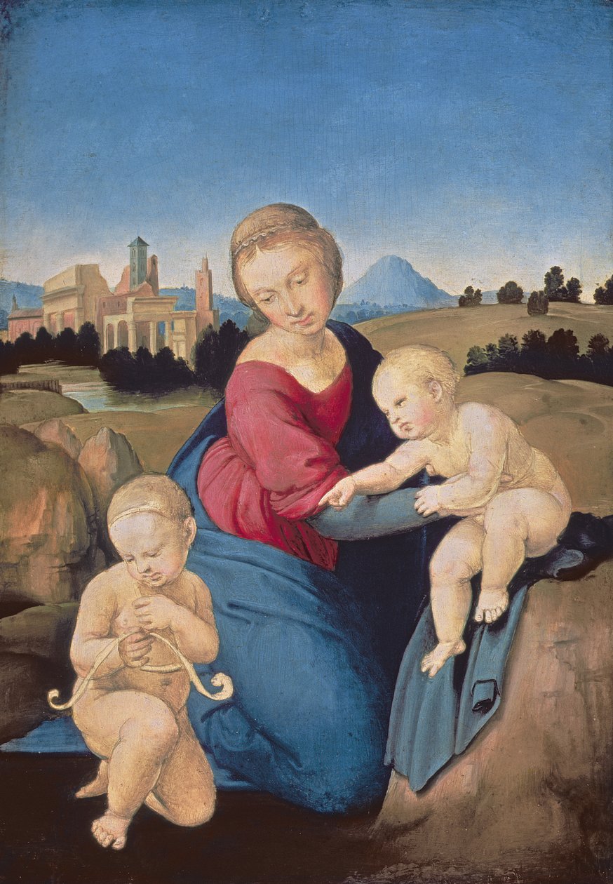 Esterhazy Madonna，c.1507-08（杨树面板上的油画和油画） 作者 拉斐尔（Raffaello Sanzio Raphael）