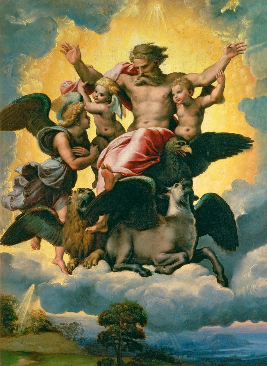 以西结的异象，c.1518 作者 拉斐尔（Raffaello Sanzio Raphael）