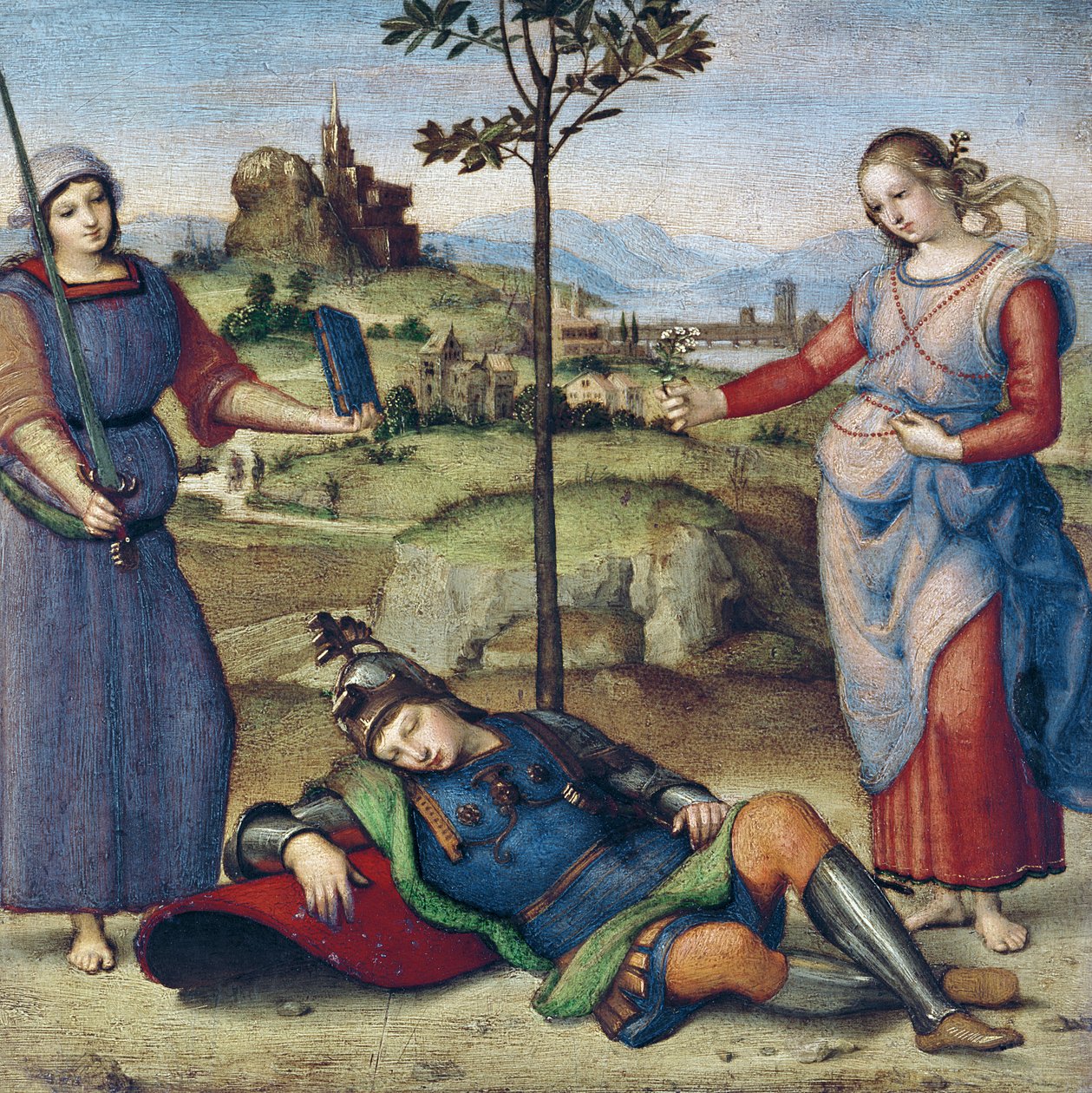 骑士的愿景，c.1504（白杨油） 作者 拉斐尔（Raffaello Sanzio Raphael）