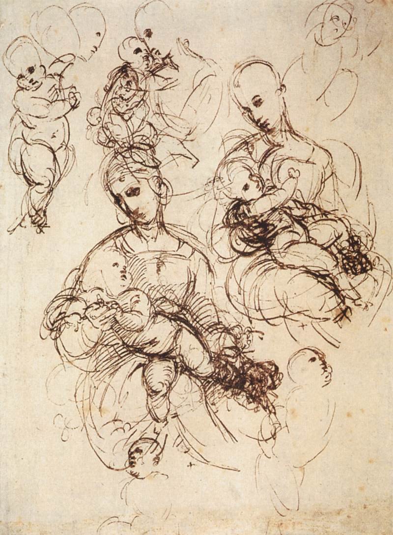 有孩子的麦当娜的研究 作者 拉斐尔（Raffaello Sanzio Raphael）
