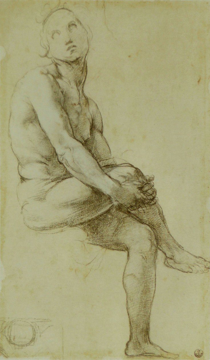 坐着裸体研究 作者 拉斐尔（Raffaello Sanzio Raphael）
