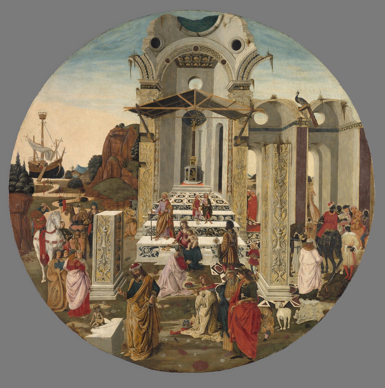 贤士的崇拜，约1495年 作者 拉斐尔·波提基尼（Raffaello Botticini）