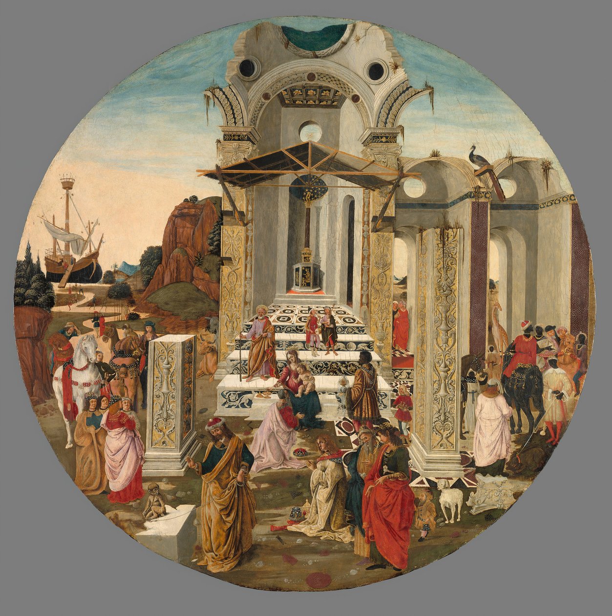麦琪的崇拜》，约1495年。 作者 拉斐尔·波提基尼（Raffaello Botticini）