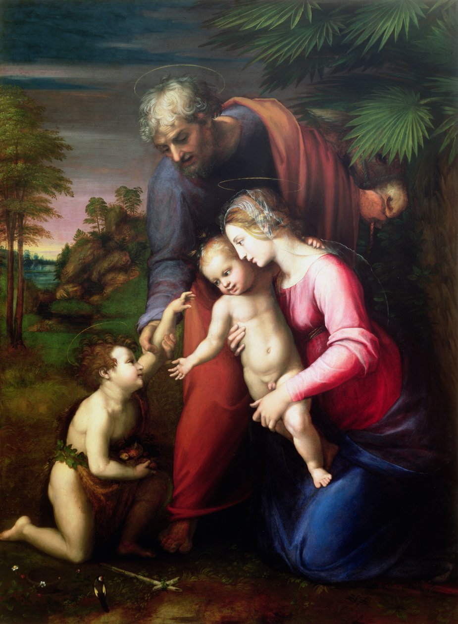神圣家族与施洗约翰，151314 作者 拉斐尔（Raffaello Sanzio Raphael）