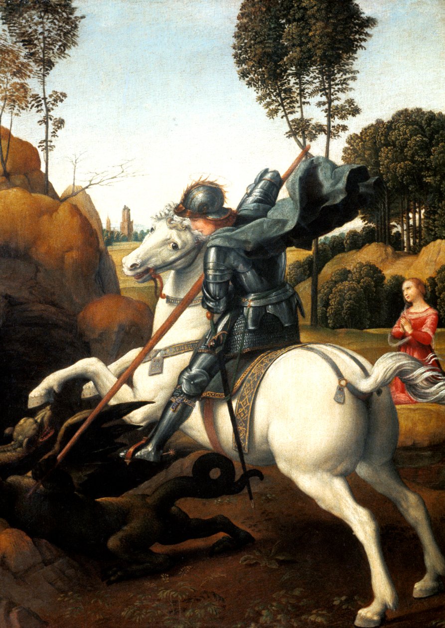 圣乔治与巨龙，c1506 作者 拉斐尔（Raffaello Sanzio Raphael）