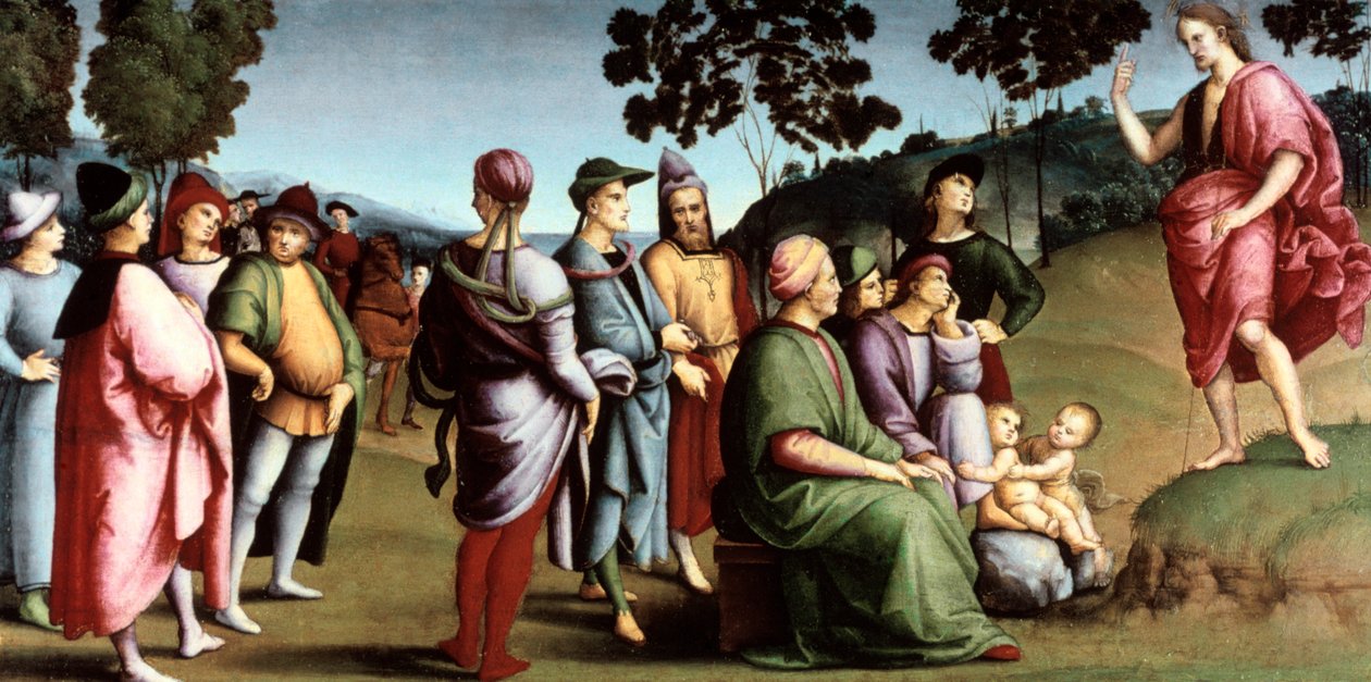 施洗者圣约翰传道，1505年 作者 拉斐尔（Raffaello Sanzio Raphael）
