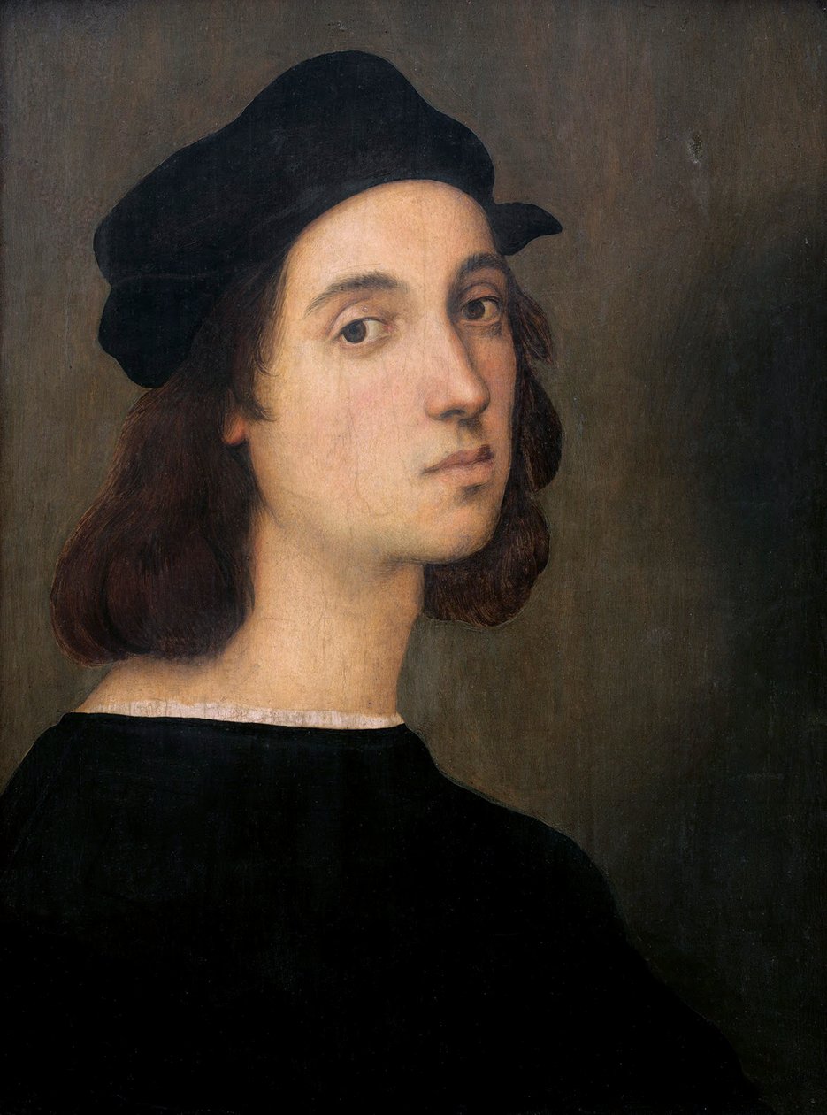 自画像，1505-1506年 作者 拉斐尔（Raffaello Sanzio Raphael）