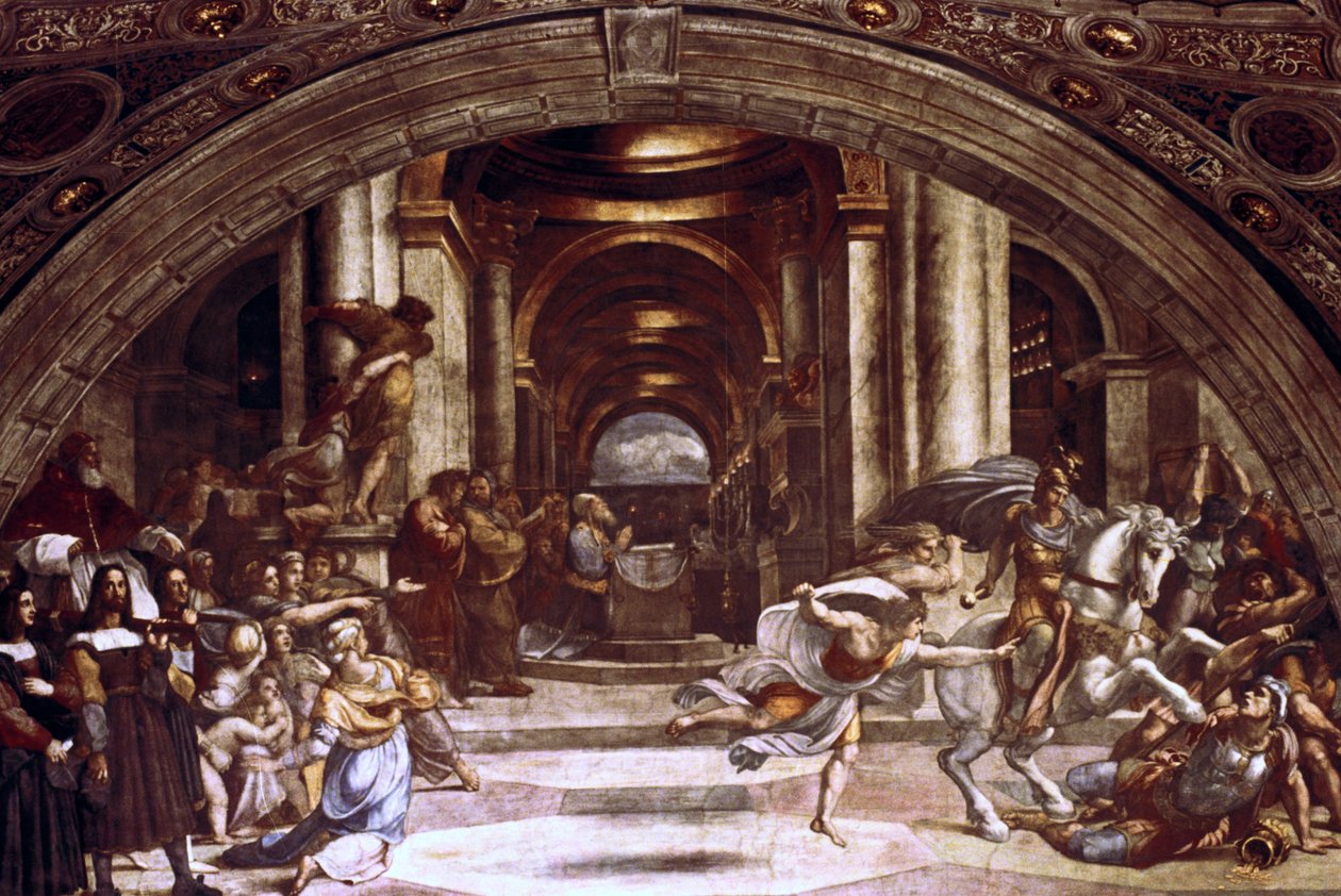 1512年至1514年从圣殿中驱逐Heliodorus 作者 拉斐尔（Raffaello Sanzio Raphael）