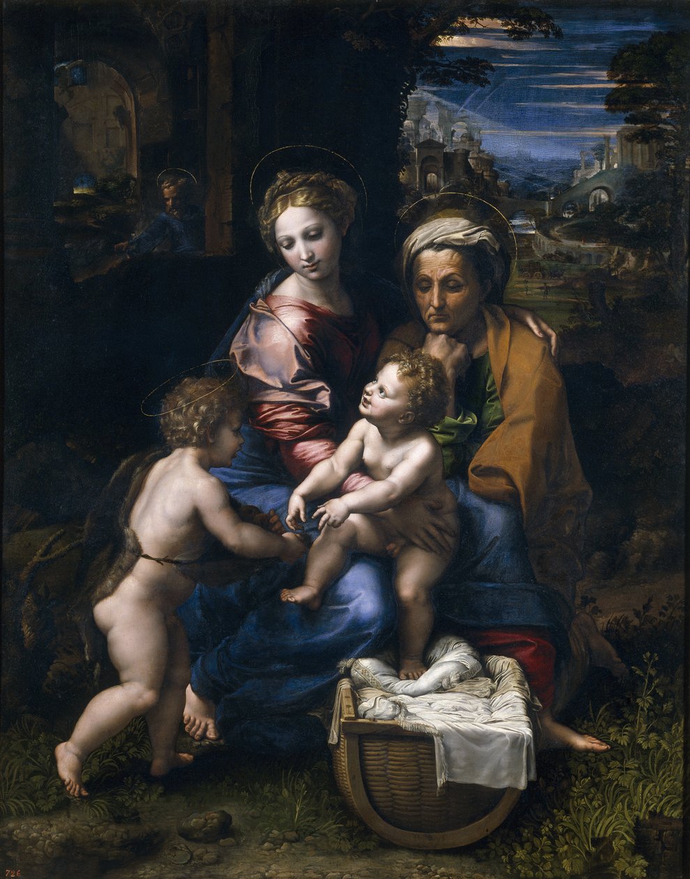 与施洗约翰和圣伊丽莎白拉佩拉圣家族 作者 拉斐尔（Raffaello Sanzio Raphael）