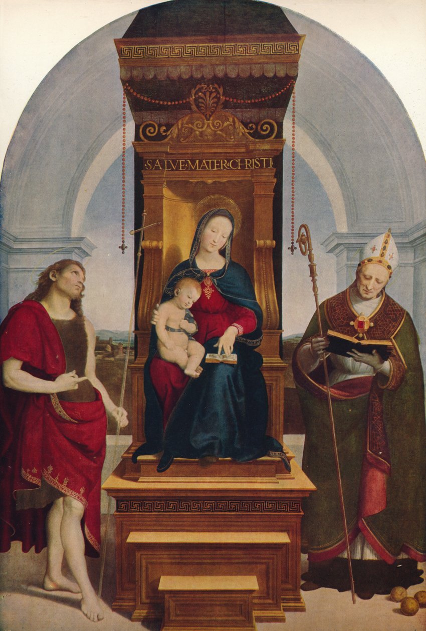 圣母玛利亚（Madonna Degli Ansidei），1505年，c1915年 作者 拉斐尔（Raffaello Sanzio Raphael）
