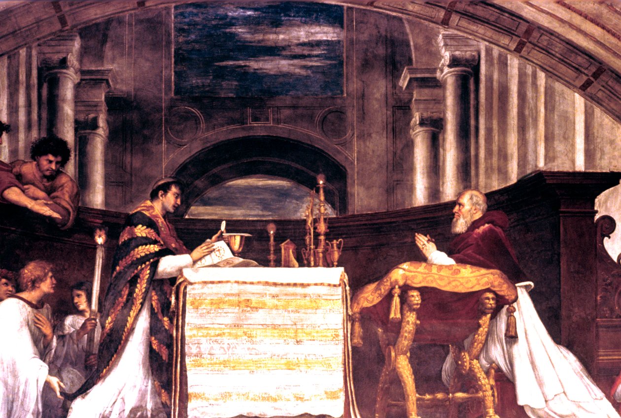 Bolsena细节上的弥撒，1512年 作者 拉斐尔（Raffaello Sanzio Raphael）