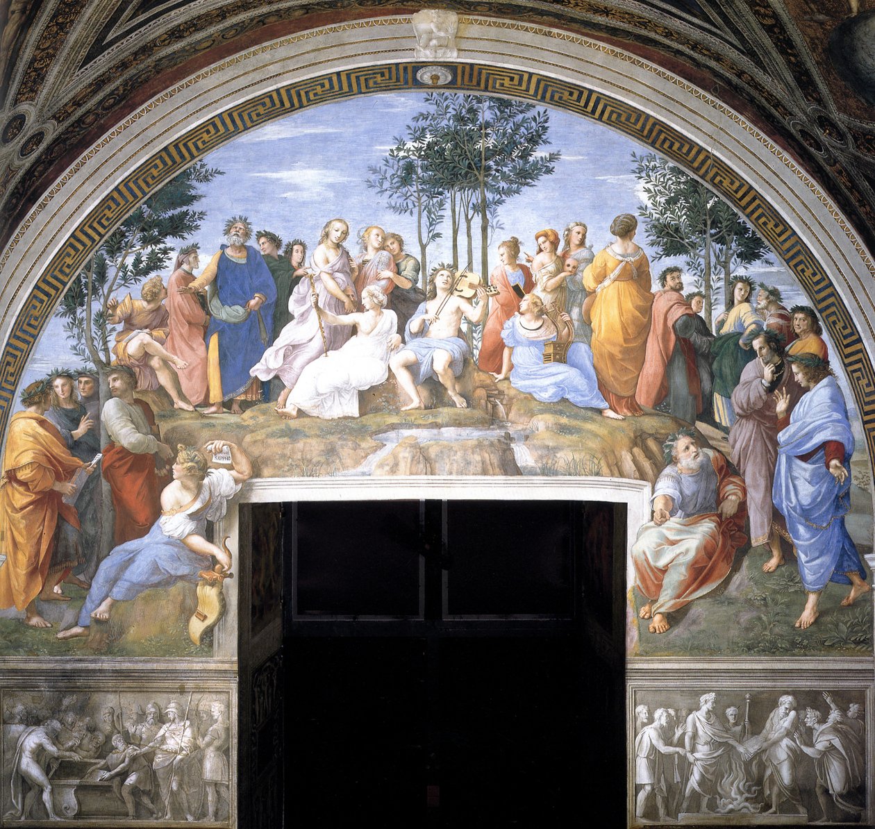 Stanza della Segnatura中的Parnassus壁画，1509-1511年 作者 拉斐尔（Raffaello Sanzio Raphael）