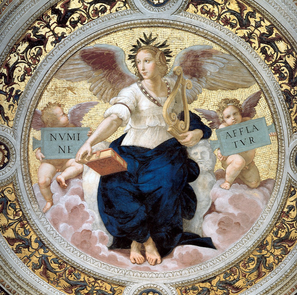 诗歌。塞格纳图拉厅，1508年 作者 拉斐尔（Raffaello Sanzio Raphael）