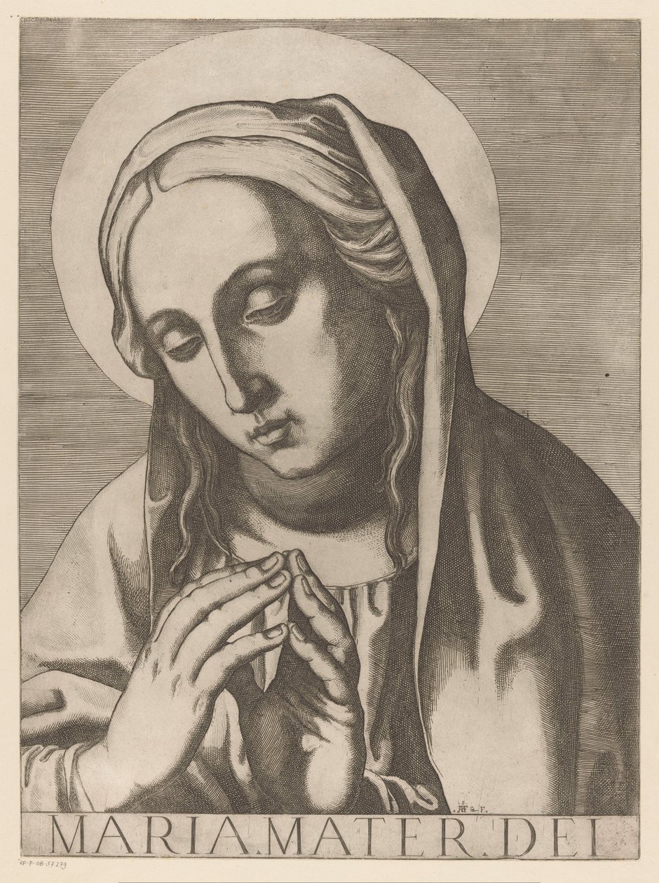 玛丽亚
玛丽亚母校（物品上的标题）
Christus, Maria en de twaalf apostelen（系列标题）
Il sacrato collegio apostolico（系列标题） 作者 拉斐尔（Raffaello Schiaminossi）