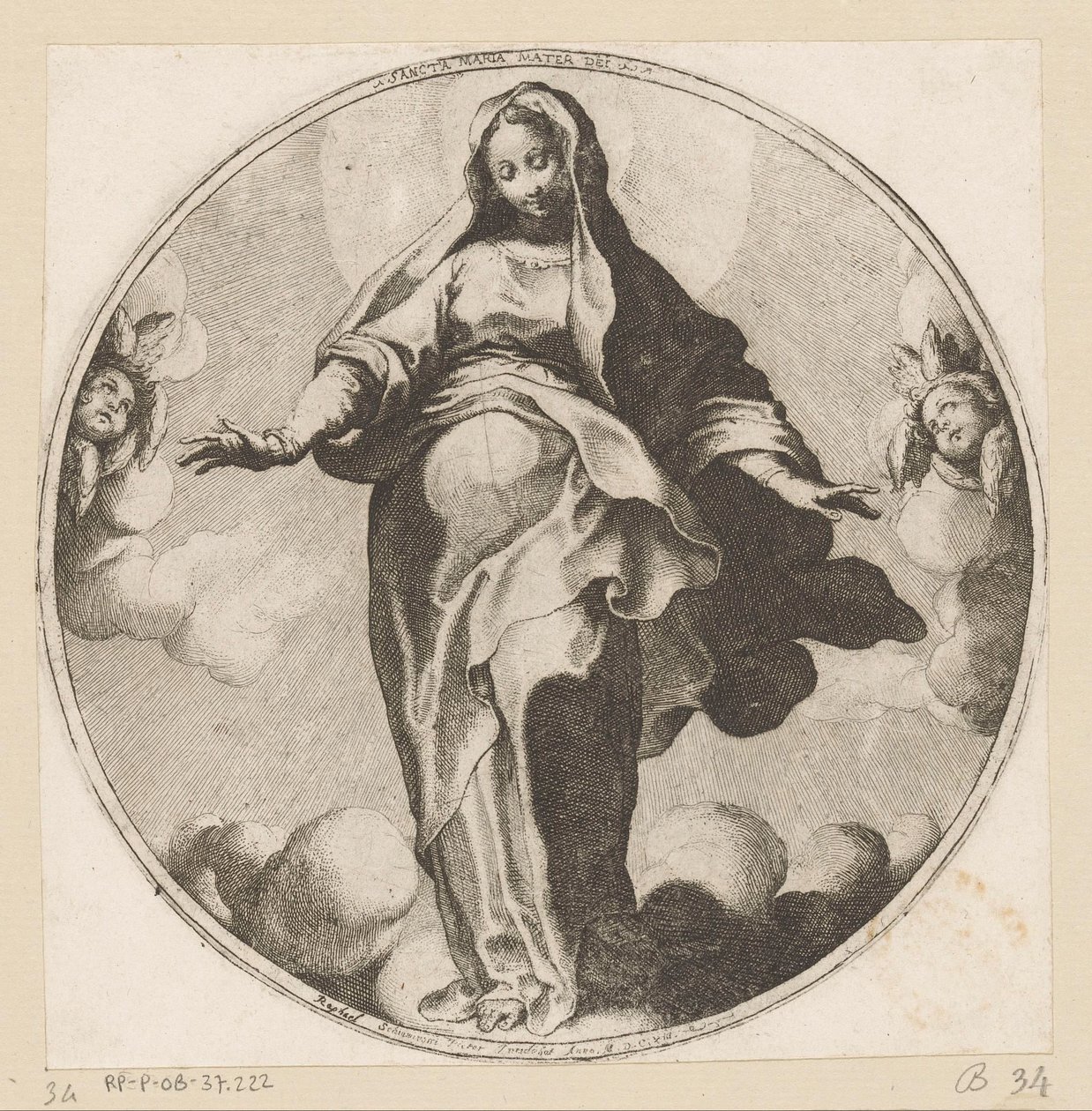 云中玛利亚
圣母玛利亚（物品上的标题） 作者 拉斐尔（Raffaello Schiaminossi）