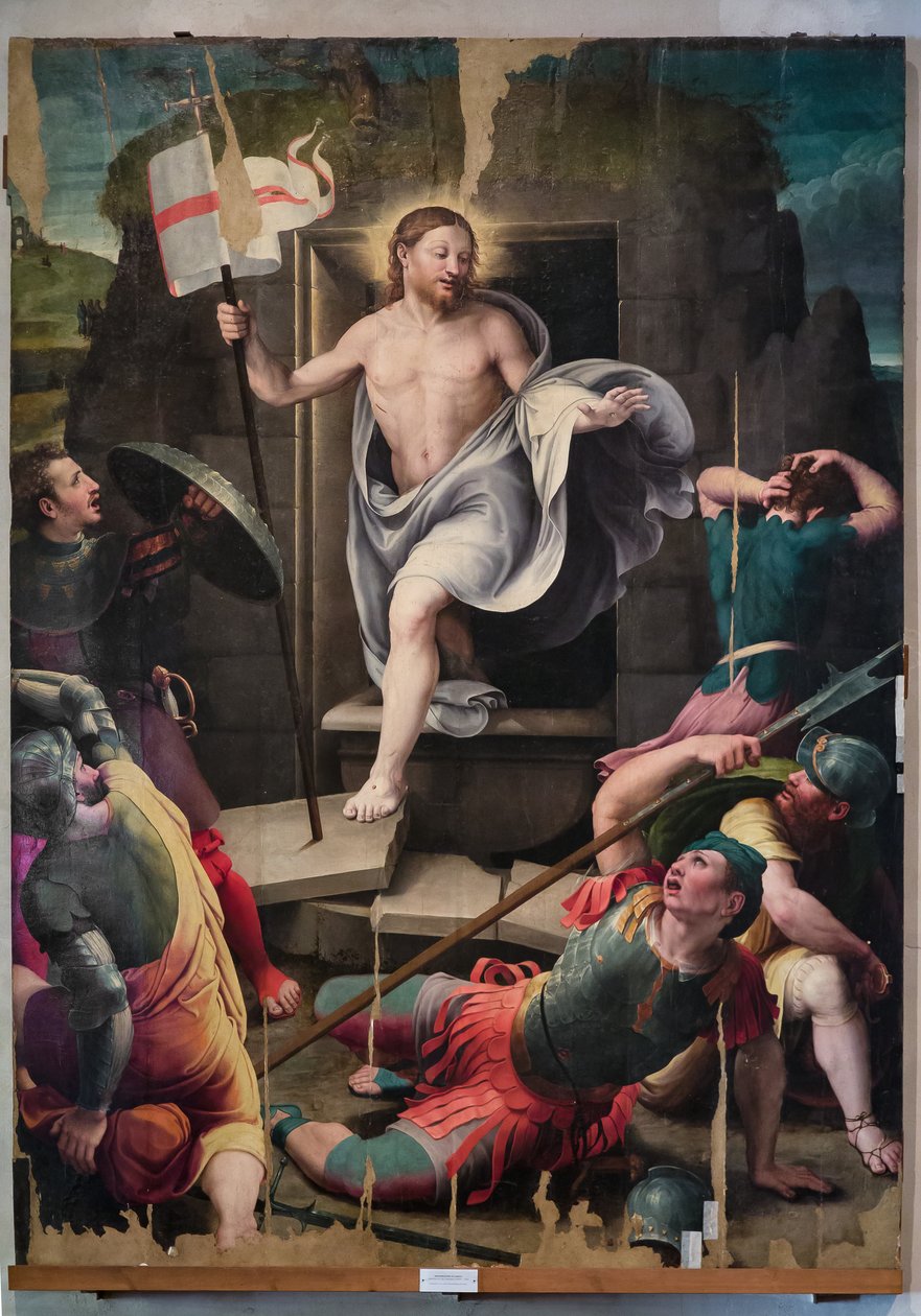 基督复活》，di Raffaellino del Colle（画板油画） 作者 拉斐尔·达尔·科尔