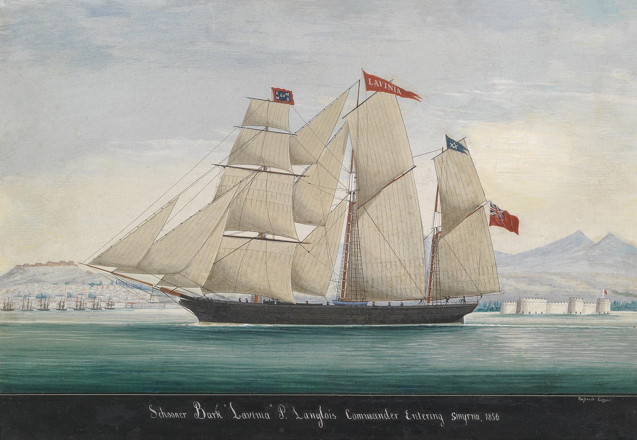 Schooner Bark Lavinia，P. Langlois指挥官，1856年进入士麦那 作者 拉斐尔·科西尼（Raffaelo Corsini）