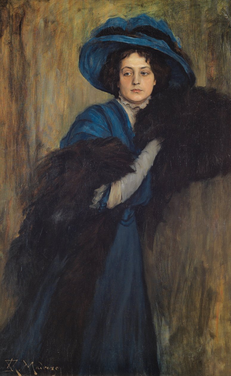 一位夫人的画象蓝色的 作者 Raimundo de Madrazo y Garreta