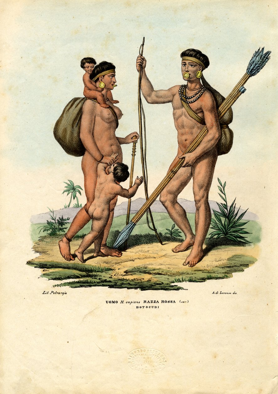 Botocudo印第安人，1863-79 作者 雷蒙多·彼得罗亚