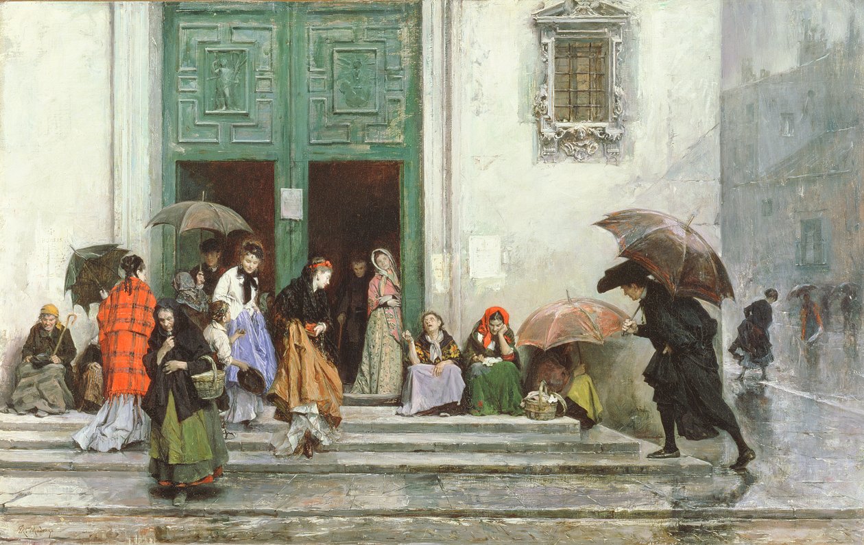 在1875年之前走出教堂 作者 Raimundo de Madrazo y Garreta