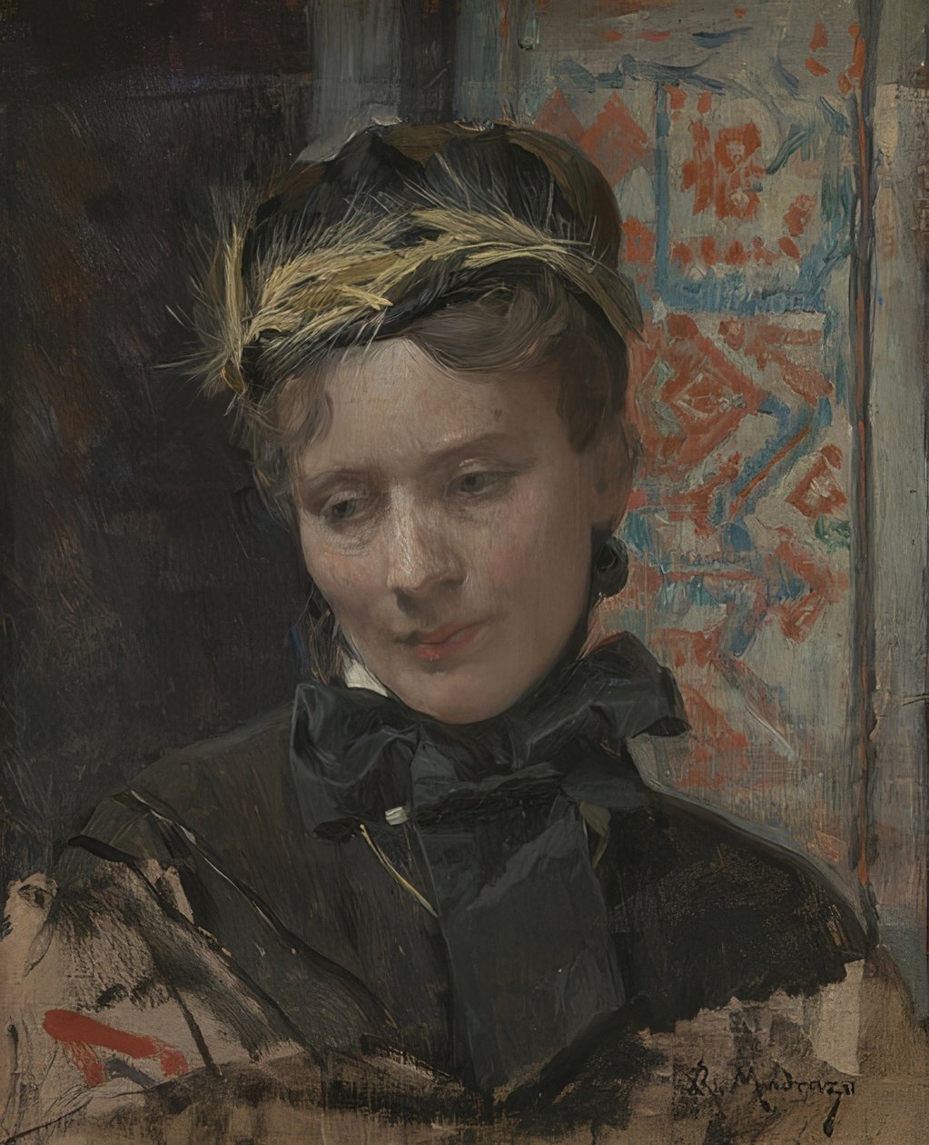 一位女士的画像。 1885-95 作者 Raimundo de Madrazo y Garreta