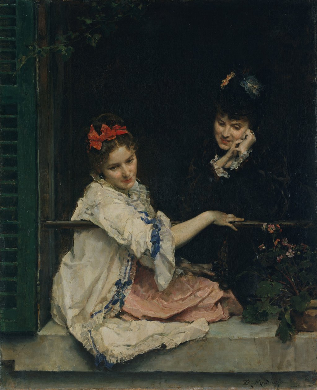 窗边的女孩1875年。 作者 Raimundo de Madrazo y Garreta