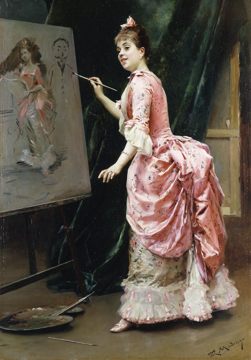在研究中；在工作室里 作者 Raimundo de Madrazo y Garreta