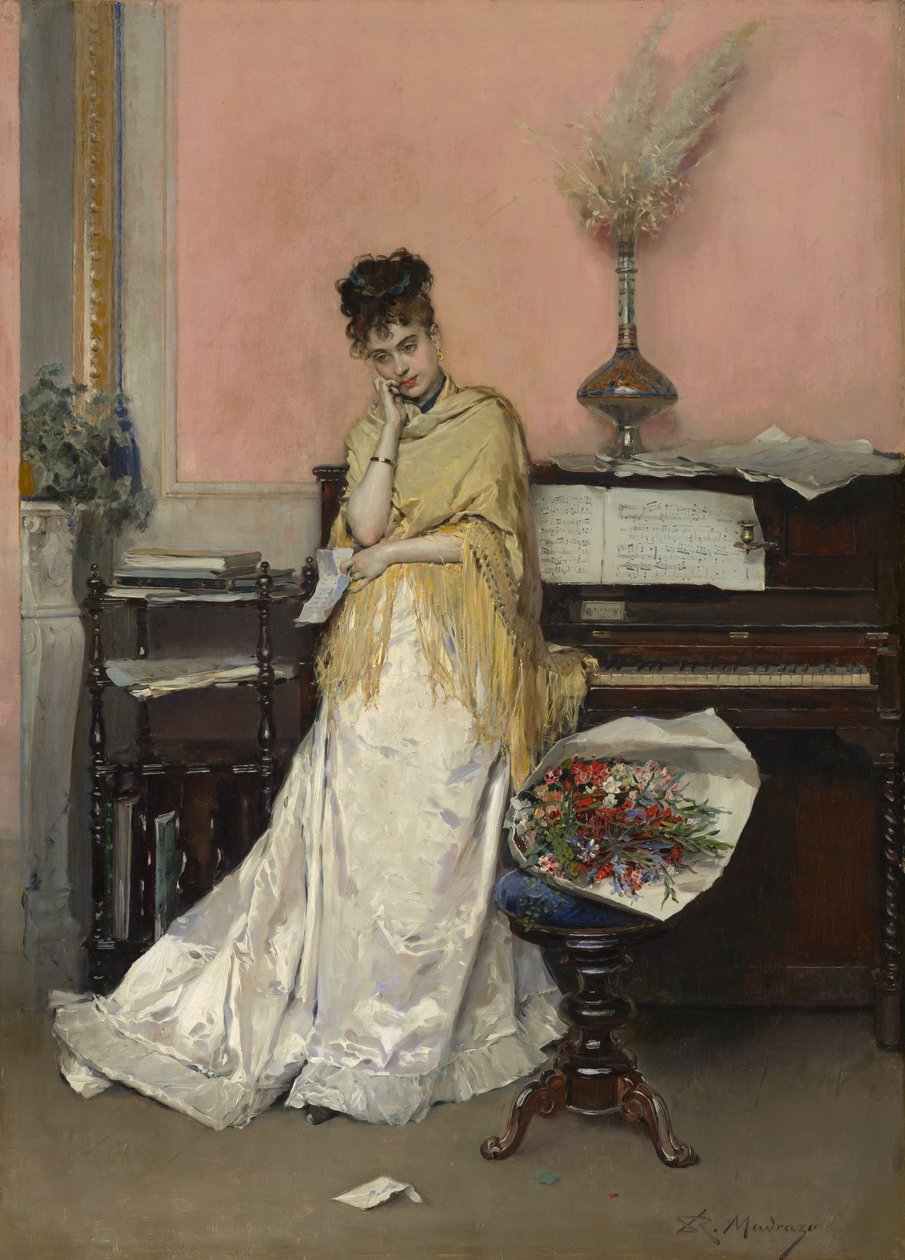 遐想-信，1870年代 作者 Raimundo de Madrazo y Garreta