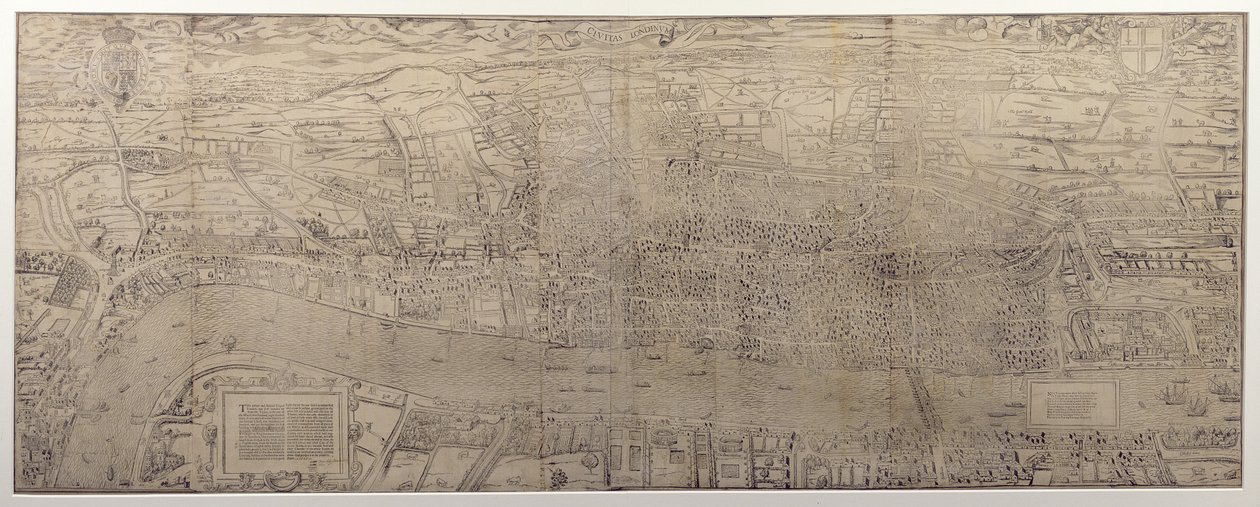 &39;Civitas Londinum&39;，伦敦地图，1560（木版画）（详见69396） 作者 拉尔夫·阿加斯（Ralph Agas）