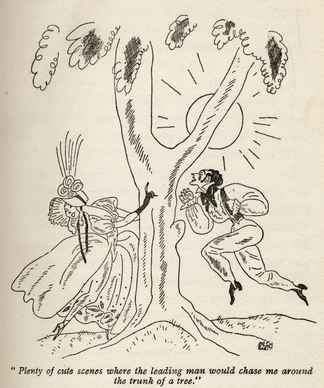 “很多可爱的场景......”，1929年出版的Anita Loos的“But Gentlemen Marry Brunettes”中的插图 作者 拉尔夫·巴顿