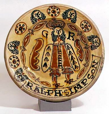 Metropolitan Slipware装饰碗，c.1680（釉面土器） 作者 拉尔夫·辛普森