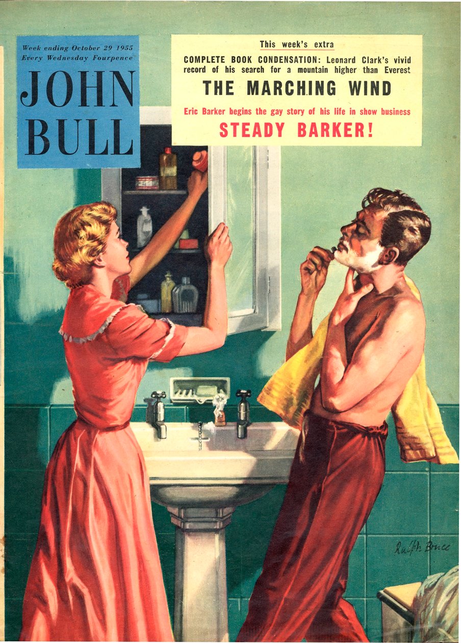 John Bull》封面，1955 年 10 月（彩色石版印刷）。 作者 拉尔夫·布鲁斯