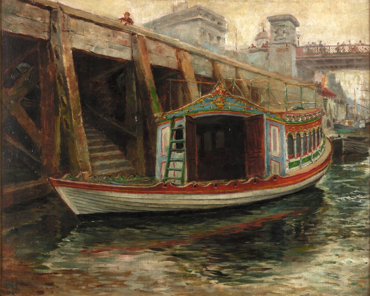 素描为“市长的驳船”，1891年 作者 拉尔夫·赫德利