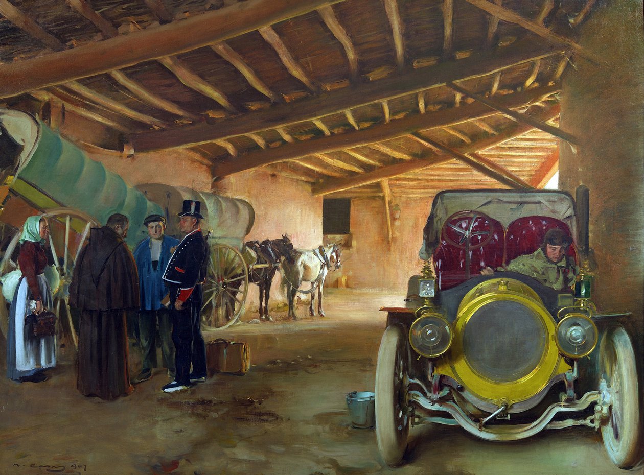 The Coach House par Casas, Ramon (1866-1932) 作者 拉蒙·卡萨斯