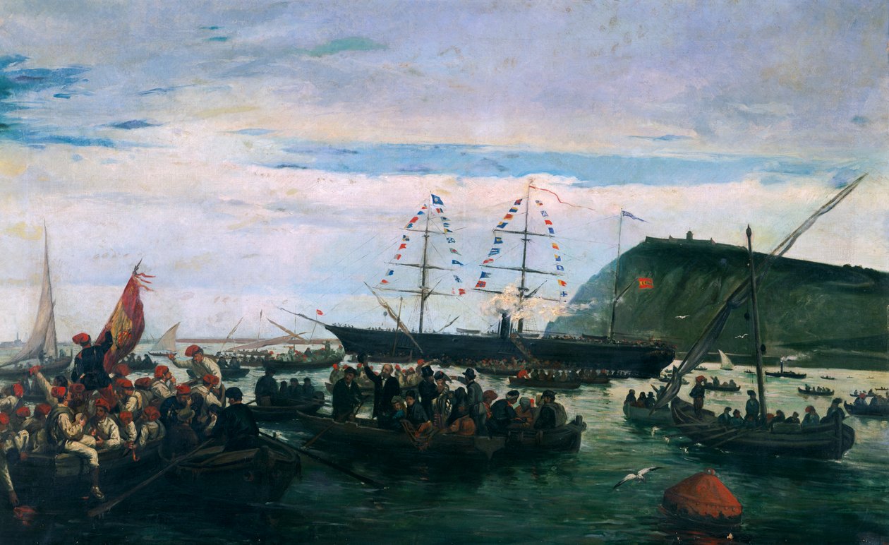 1870年，加泰罗尼亚的志愿者踏上了前往古巴作战的道路。 作者 RamónPadróy Pedret