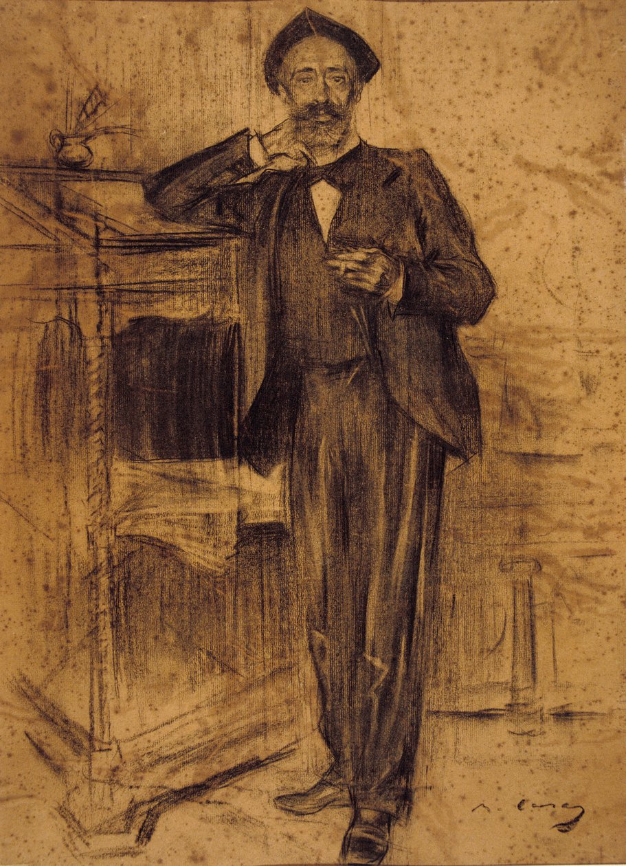 Ramon Casas的肖像在巴塞罗那的MNAC保存 作者 拉蒙·卡萨斯·卡博