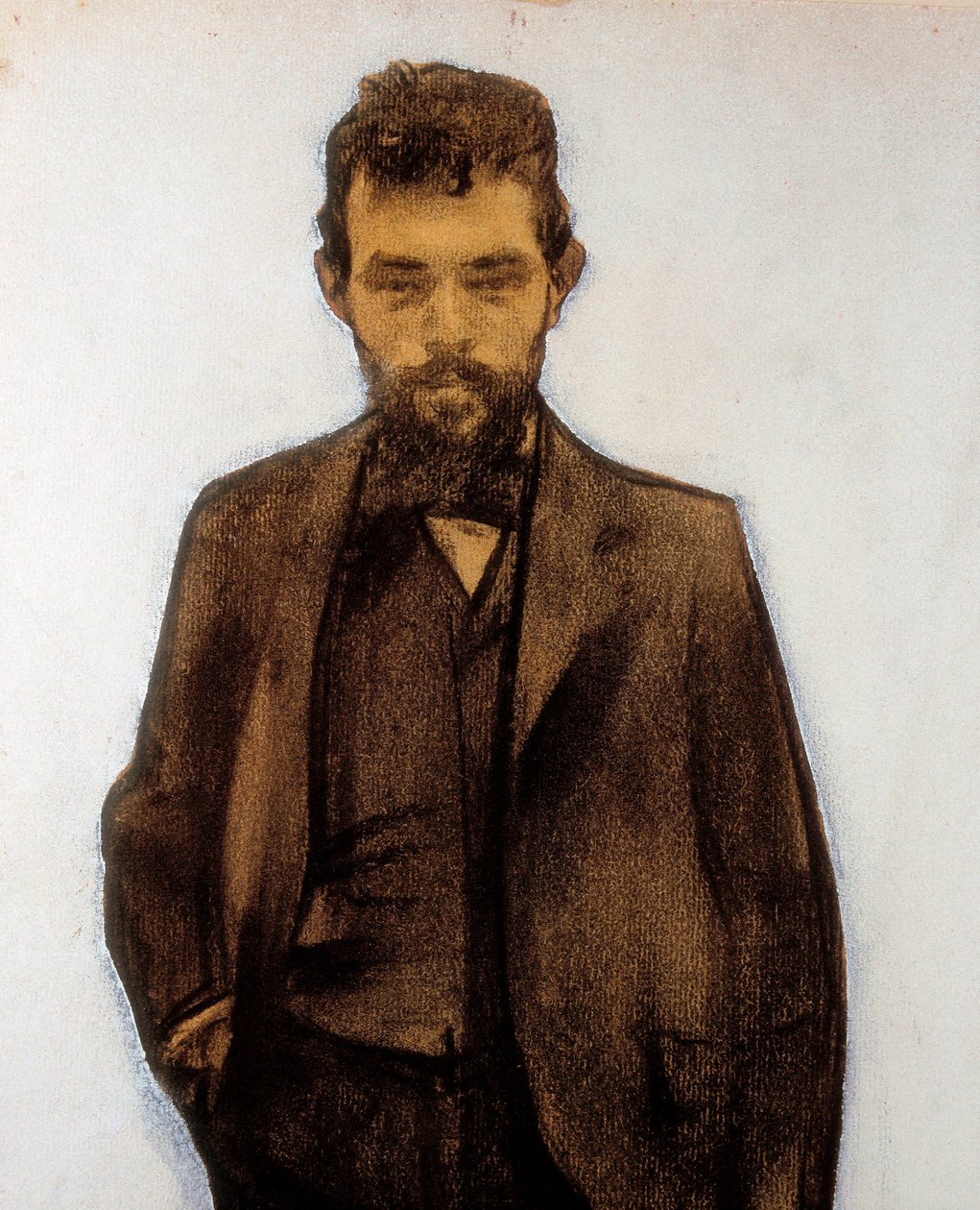 Amadeo Vives 的肖像（1871-1932）作曲家（粉彩） 作者 拉蒙·卡萨斯·卡博