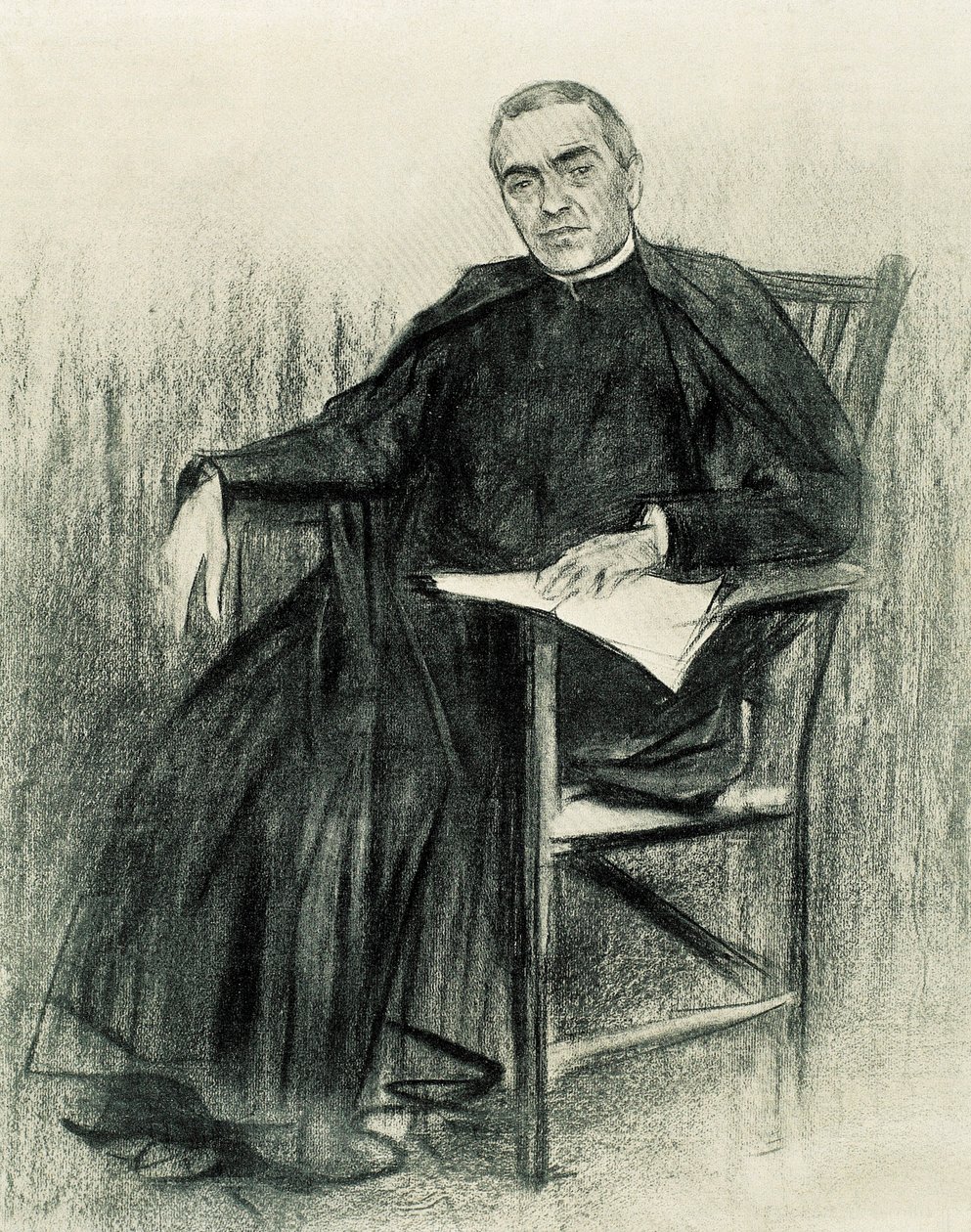 加泰罗尼亚诗人 Jacint Verdaguer (1845-1902) 的肖像（绘画） 作者 拉蒙·卡萨斯·卡博