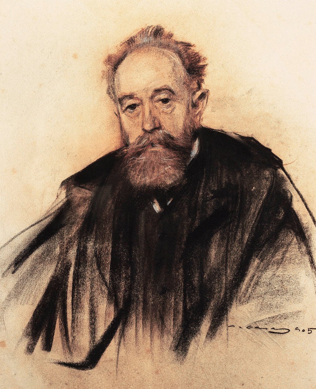 Portrait of the Spanish painter and politician Aureliano de Beruete (1845-1912) 作者 拉蒙·卡萨斯·卡博